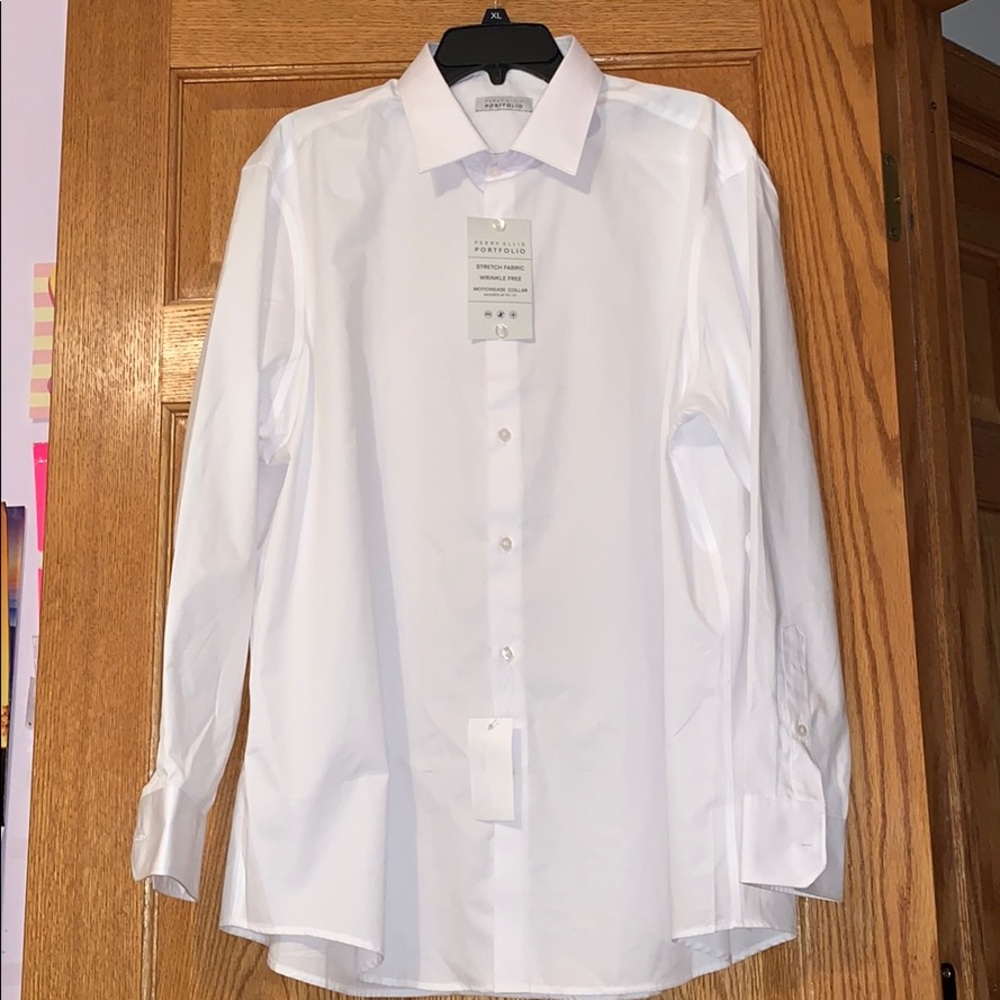 NWT Perry Ellis Portfolio White Dress Shirt